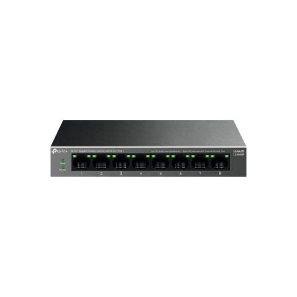 TP-LINK | 8-Port Gigabit Desktop Switch with 8-Port PoE+ | LS108GP | Unmanaged | Desktop