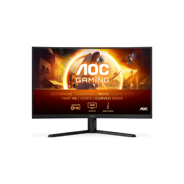 AOC CQ32G4VE | 31.5 " | VA | QHD | 16:9 | 180 Hz | 1 ms | 2560 x 1440 pixels | 300 cd/m² | HDMI ports quantity 2