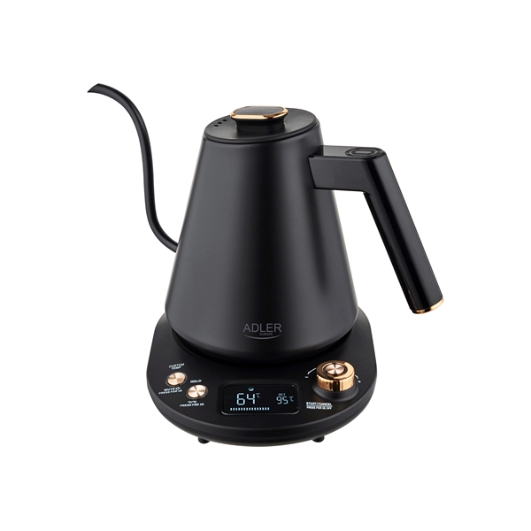 Adler Kettle | AD 1349 | Electric | 1100 W | 1 L | Stainless steel | 360° rotational base | Black/Gold