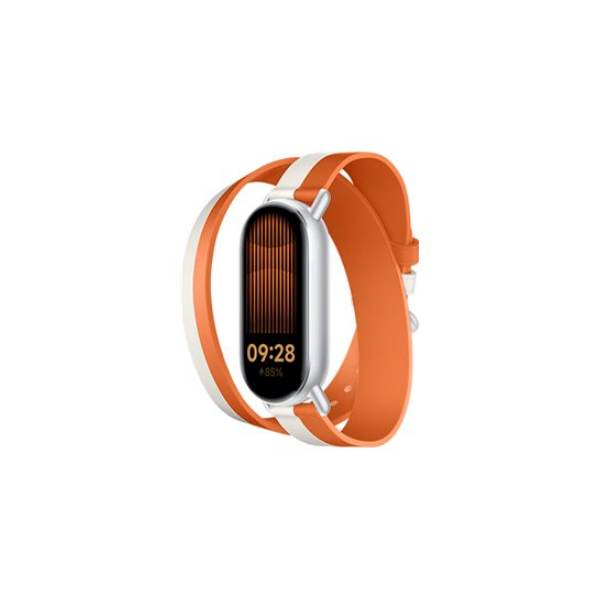 Xiaomi Dual-tone Leather Strap | 140–180mm | White and Orange | Calf Leather, PU (inside)