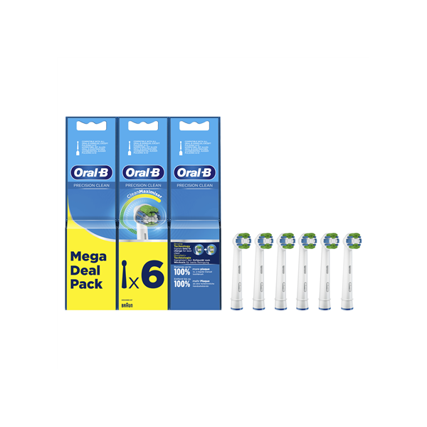 Oral-B | Precision Clean Replaceable Toothbrush Heads | Heads | For adults | Number of brush heads included 6 | White