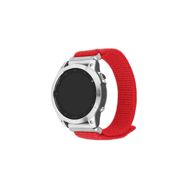 Fixed | Sporty Strap for Garmin QuickFit 22mm | 160-210 mm | Red | Nylon