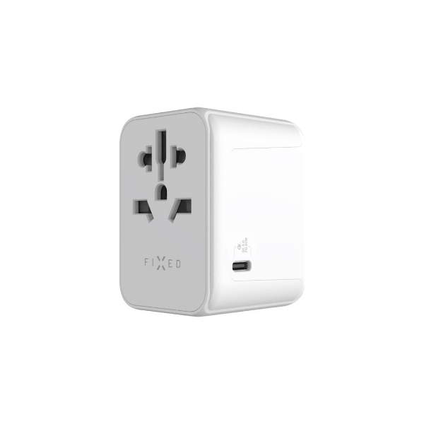 Fixed | Voyager World Adapter | FIXCT30-1C2A-WH | USB-A/USB-C | Travel Adapter