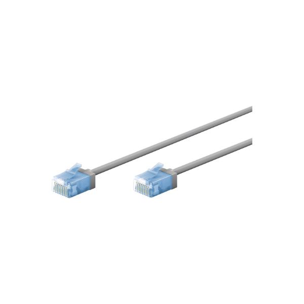 Goobay 74219 Ultra-Flexible CAT 6A Patch Cable, Slim, U/UTP, 0,15 m, Grey | Goobay
