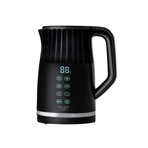 Adler Kettle with LED display | AD 1350 | Electric | 2200 W | 1.7 L | Stainless Steel | 360° rotational base | Black