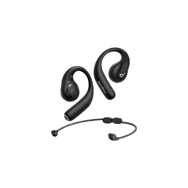 Anker Soundcore | Open-Ear Sport Headphones | AeroFit Pro | Bluetooth | Open-Ear | Microphone | Wireless | Midnight Black