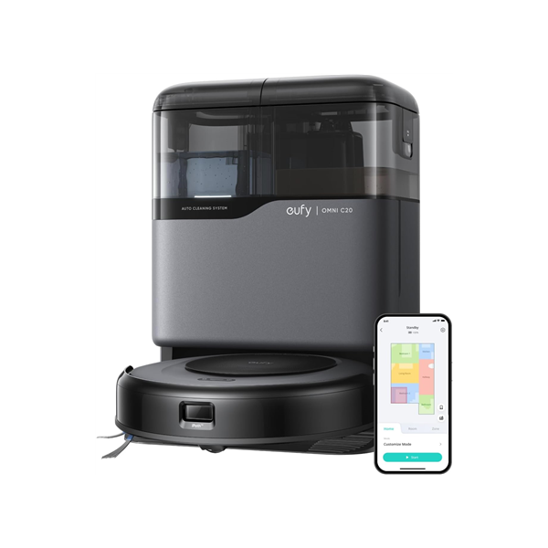 Anker Eufy | Robot Vacuum Cleaner with All-in-One Station | Omni C20 | Wet&Dry | 7000 Pa | Gray