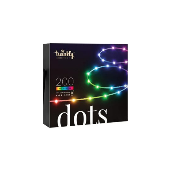 Twinkly Dots Smart LED 200 RGB, 10m, Black wire|Multicolor