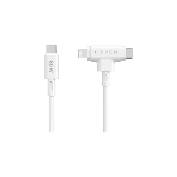 Hyper HyperJuice Silicone USB-C to USB-C and Lightning Hybrid 60W Cable