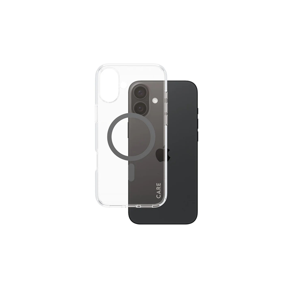 CARE by PanzerGlass Case Flagship | Back protection | Apple | iPhone 16 Plus | Recycled plastic | Transparent/Black | MagSafe