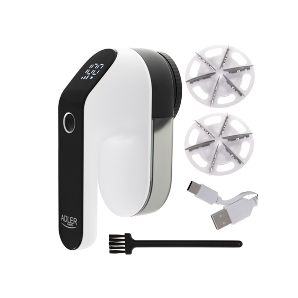 Adler | Lint remover LCD | AD 9618 | White/Black | Rechargeable battery
