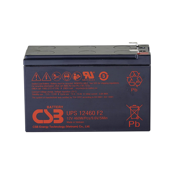 CSB Battery Battery 12V, 9Ah, AGM | UPS12460F2 | 460 W