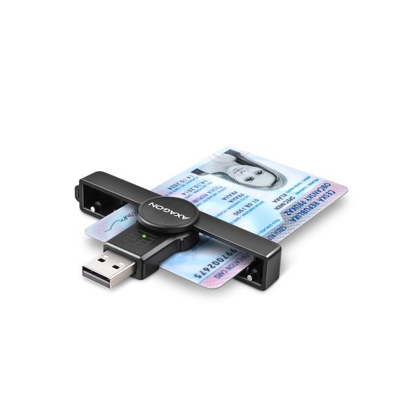 AXAGON Foldable pocket USB-A contact Smart/ID card reader | CRE-SMPA