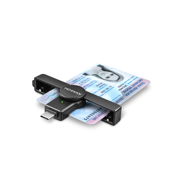 AXAGON Foldable pocket USB-C contact Smart/ID card reader | CRE-SMPC
