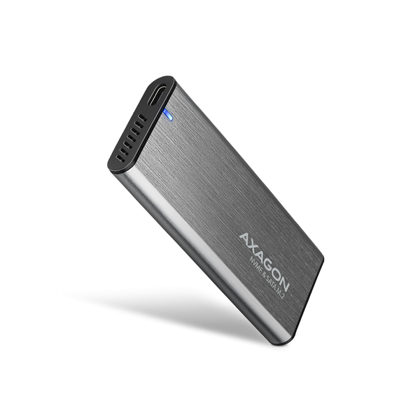 AXAGON External USB-C 3.2 Gen 2 metal box for M.2 NVMe & SATA SSD disks | EEM2-SG2
