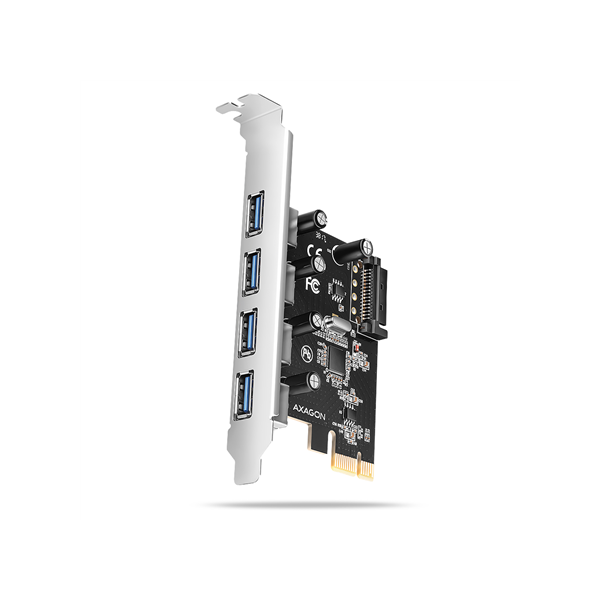 AXAGON PCI-Express card with four external USB-A 5Gbps ports | PCEU-430RS