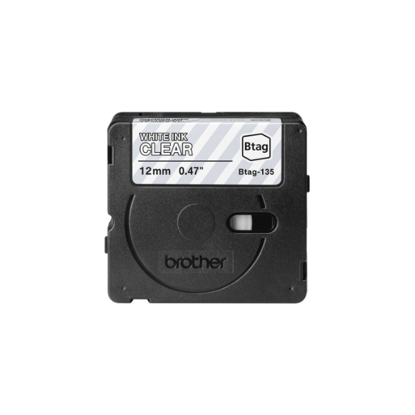 Brother BTAG-135 | White on Clear | Btag