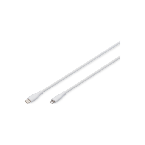 Digitus Lightning silicone connection cable, USB-C - Lightning, 1m | AK-600110-010-W