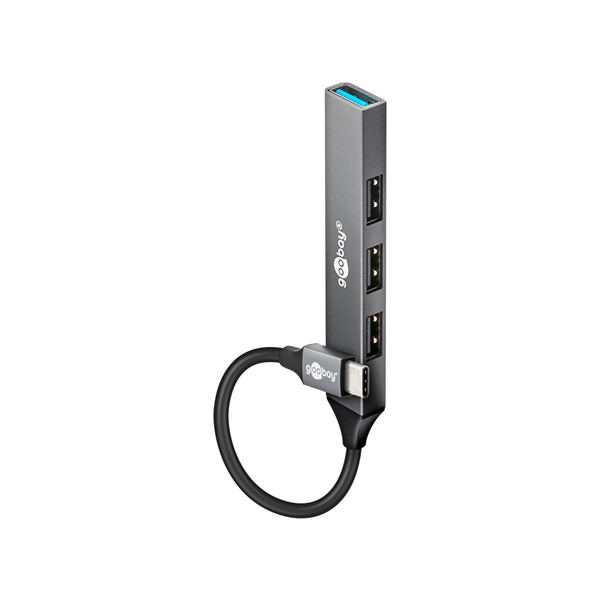 Goobay Slim 4-Port USB Hub, USB-C to USB-A, 5 Gbit/s | 74457