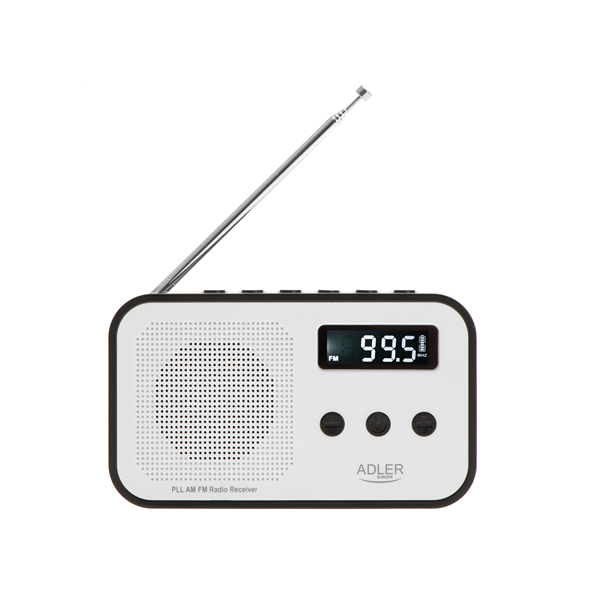 Adler | Digital radio PLL AM/FM | AD 1907 | Alarm function | White/Black
