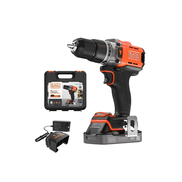 BLACK & DECKER | Cordless Drill Driver | BCD383D1XK-QW | 18 V | 2.0 Ah | Lithium