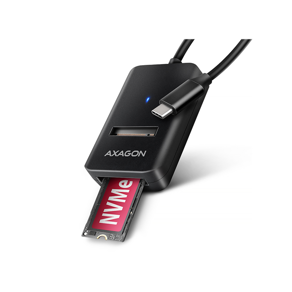 AXAGON USB-C 10Gbps adapter for fast connection of M.2 NVMe and SATA SSD, USB-C cable 10 cm | ADM2-CM
