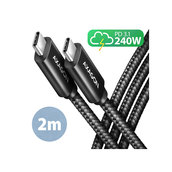 AXAGON Data and charging USB 480Mbps cable, 2 m | BUCM2-CM20AB | USB-C to USB-C