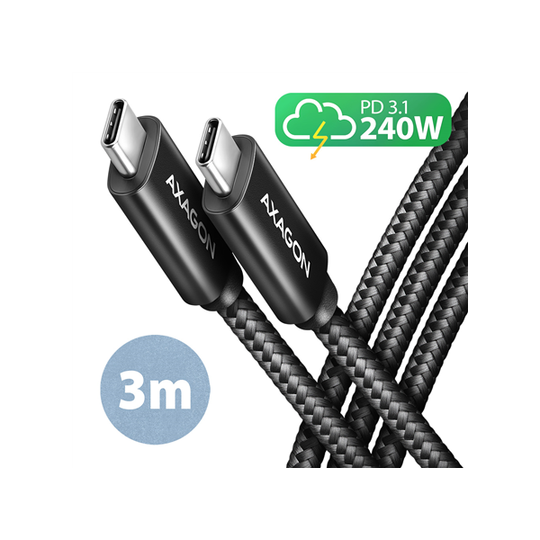 AXAGON Data and charging USB 480Mbps cable, 3 m | BUCM2-CM30AB | USB-C to USB-C