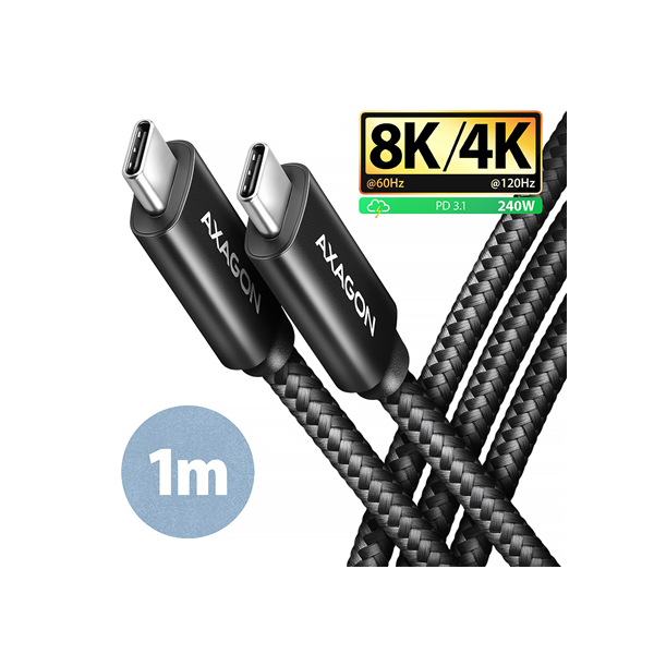 AXAGON Data and charging USB4 Gen 3x2 cable, 1 m | BUCM3-CM15AB | USB Type C - USB Type C