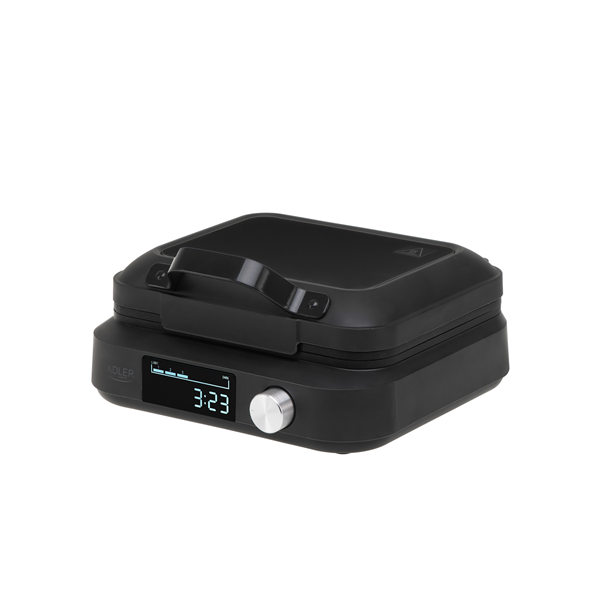 Adler Waffle Maker with LED Display | AD 3087 | 2200 W | Number of pastry 2 | Belgium | Black