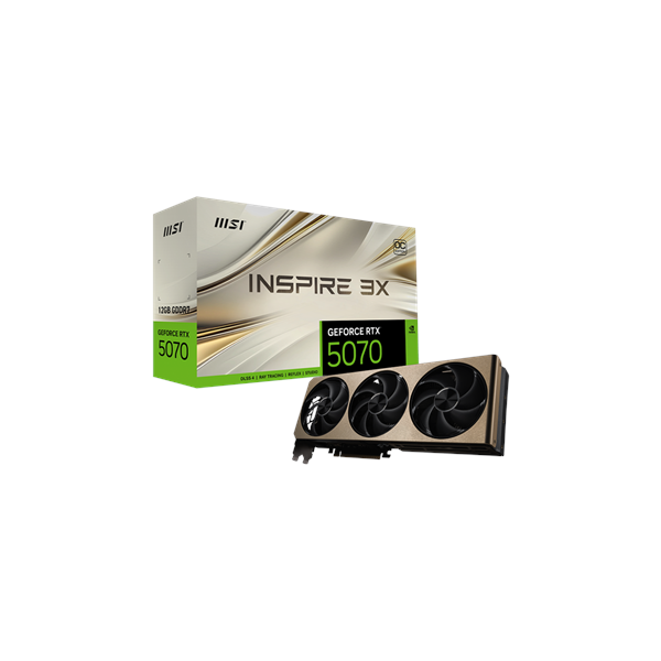 MSI GeForce RTX 5070 12G INSPIRE 3X OC | NVIDIA | 12 GB | GeForce RTX 5070 | GDDR7 | HDMI ports quantity 1 | PCI Express Gen 5