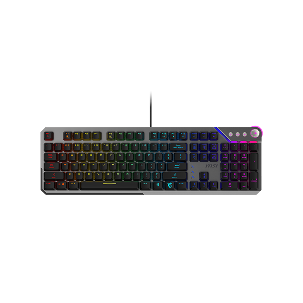 MSI STRIKE 600 SILENT US | Gaming Keyboard | Wired | US | USB 2.0 | KAILH Midnight PRO Silent Tactile