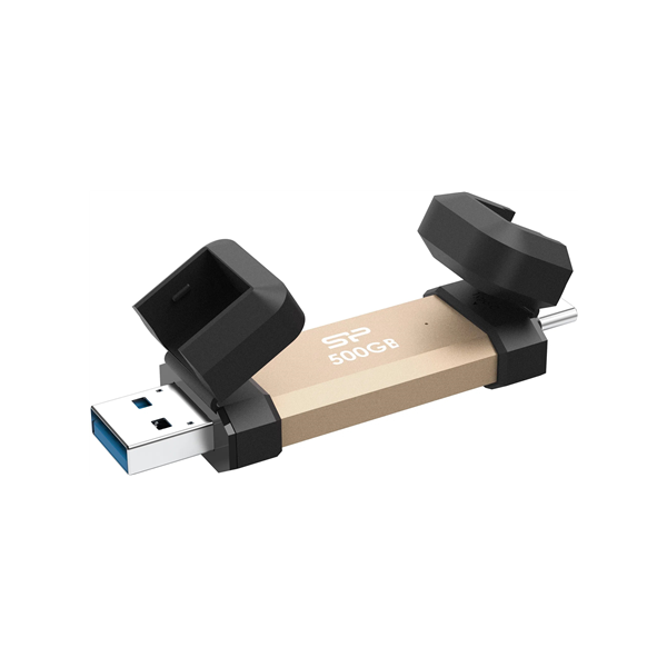 Silicon Power DS72 | 500 GB | USB Type-A/USB Type-C 3.2 Gen 2 | Gold