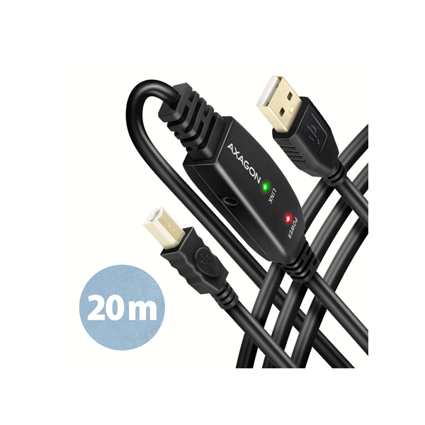 AXAGON USB Repeater Cable, 20 m | ADR-220B | USB Type A to USB Type B