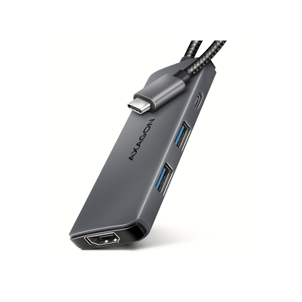 AXAGON USB 5Gbps hub, 3x USB-A, HDMI 4k/30Hz, PD 100W, 100cm USB-C cable | HMC-5H