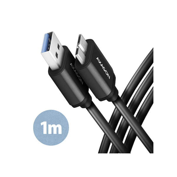 AXAGON Data and charging cable, 1 m | BUMM3-AM10AB | USB Type A to USB Type Micro-B