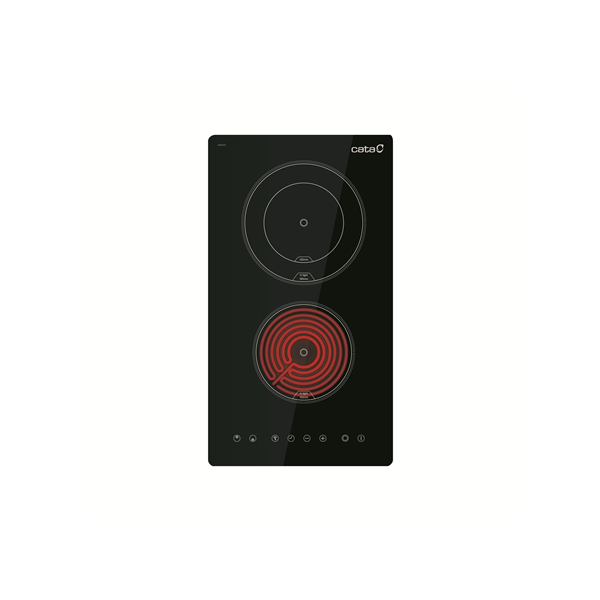 CATA Hob | TD 3002 BK | Vitroceramic | Number of burners/cooking zones 2 | Touch | Timer | Black