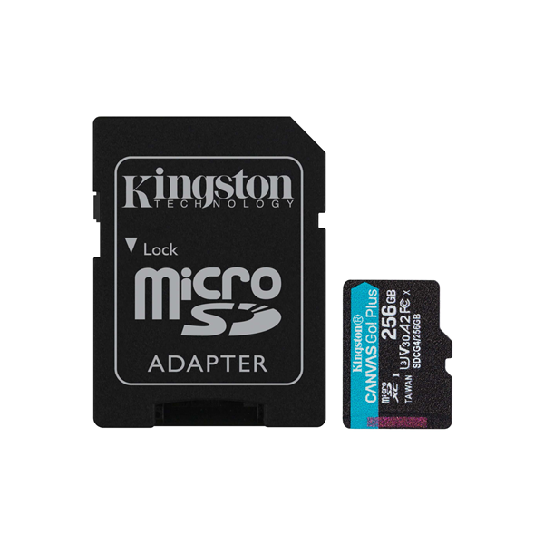 Kingston | Canvas Go! Plus | 256 GB | microSD | Flash memory class Class 10, UHS-I, U3, V30, A2