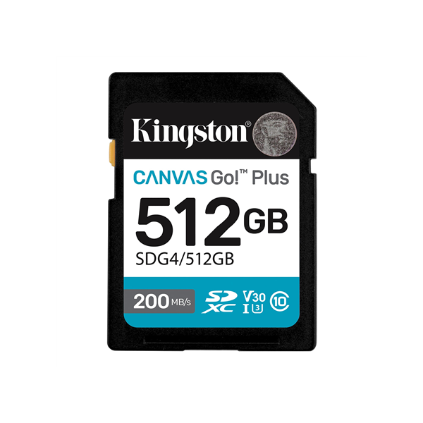 Kingston | Canvas Go! Plus | 512 GB | SD | Flash memory class Class 10, UHS-I, U3, V30