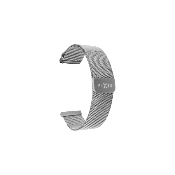 Fixed | Mesh Strap with Quick Release 20mm for Smartwatch | Silver
