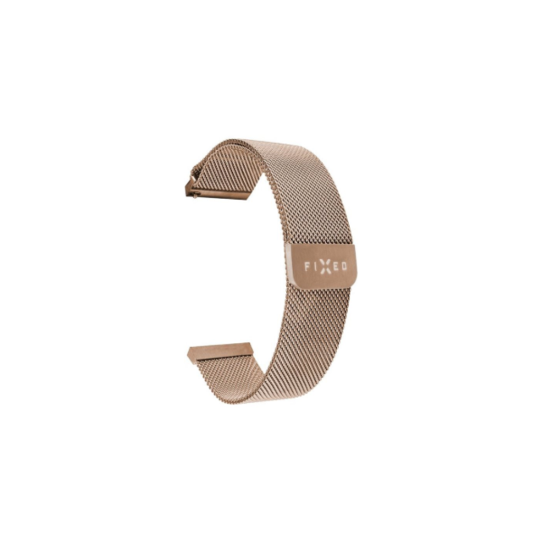 Fixed | Mesh Strap with Quick Release 20mm for Smartwatch | Rose gold