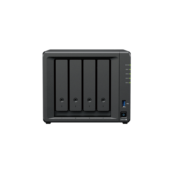 Synology NAS | DS925+ | AMD Ryzen | V1500B | Processor frequency 2.2 GHz | 4 GB | DDR4 ECC SODIMM | Black