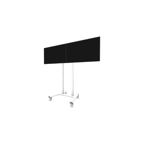Neomounts Floor stand | ADM-875WH2 Dual screen adapter | Adjustable Height | 42-65 " | Maximum weight (capacity) 40 kg | White