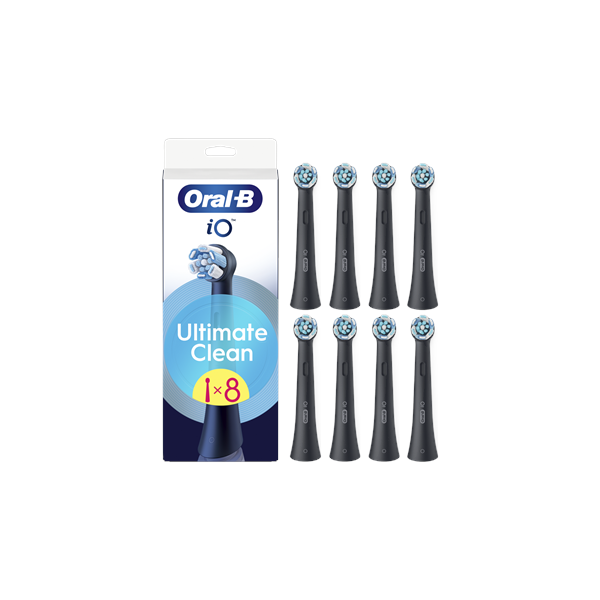 Oral-B | Replaceable toothbrush heads | iO UltimateClean | Heads | For adults | Number of brush heads included 8 | Black