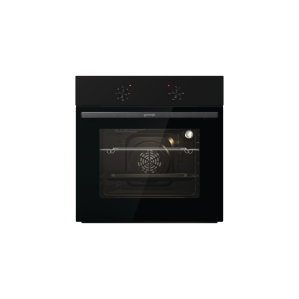Gorenje Oven | BO6615E01B | 60 L | Electric | EnamelClean | Push pull buttons | Height 59.5 cm | Width 59.5 cm | Black