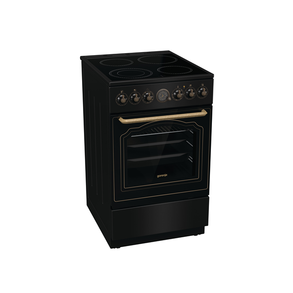 Gorenje Cooker | GECS5B70CLB | Hob type Vitroceramic | Oven type Electric | Black | Width 50 cm | Depth 59.4 cm | 70 L