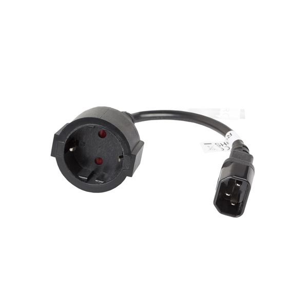 Lanberg | IEC 320 C14 to Schuko Adapter Cable for UPS | CA-C14E-10CC-0018-BK