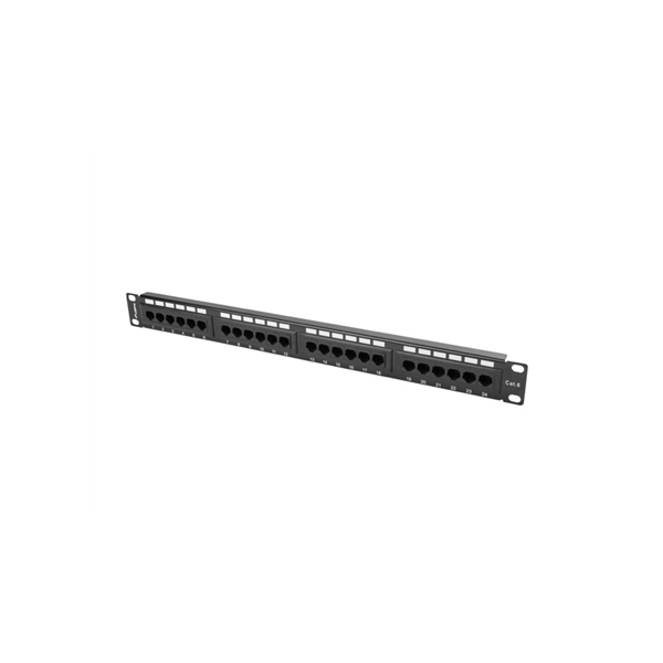 Lanberg | Patch Panel 24 port 1U 19" CAT.6 UTP | PPU6-1024-B | Black