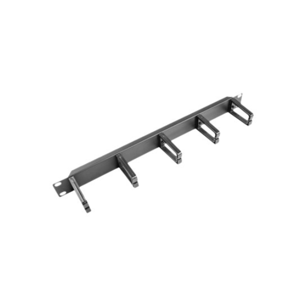 Lanberg 19" cable management panel with 5 plastic holders 1U type B | AK-1202-B | Black