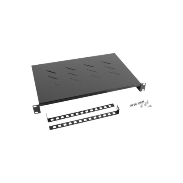 Lanberg 19" fixed shelf 1U/483x300mm, max load capacity up to 25kg | AK-1004-B | Black
